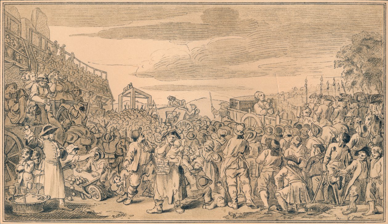 Schizzo per la tavola XI di Industria e Ozio, 1747 da William Hogarth