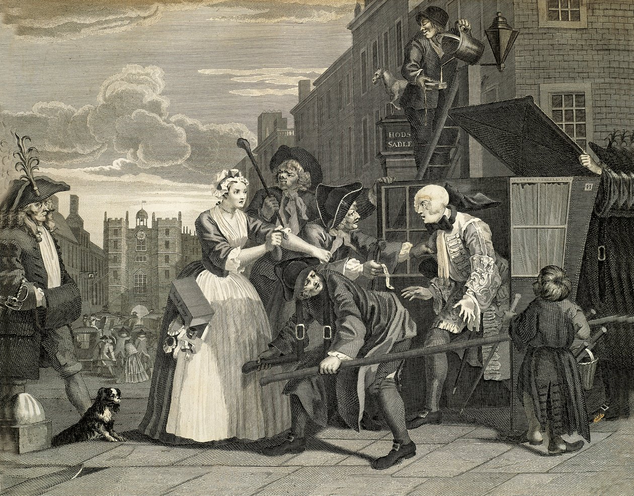 Scene di strada a Londra da William Hogarth