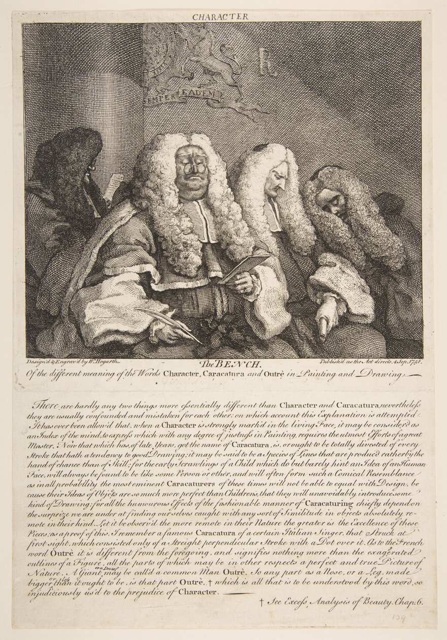 La panchina, settembre 1758 da William Hogarth