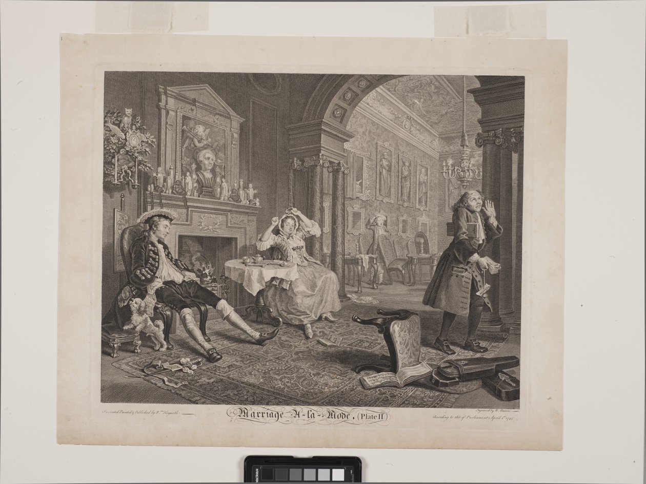 La scena della colazione: Matrimonio alla moda, Piatto 2 da William Hogarth