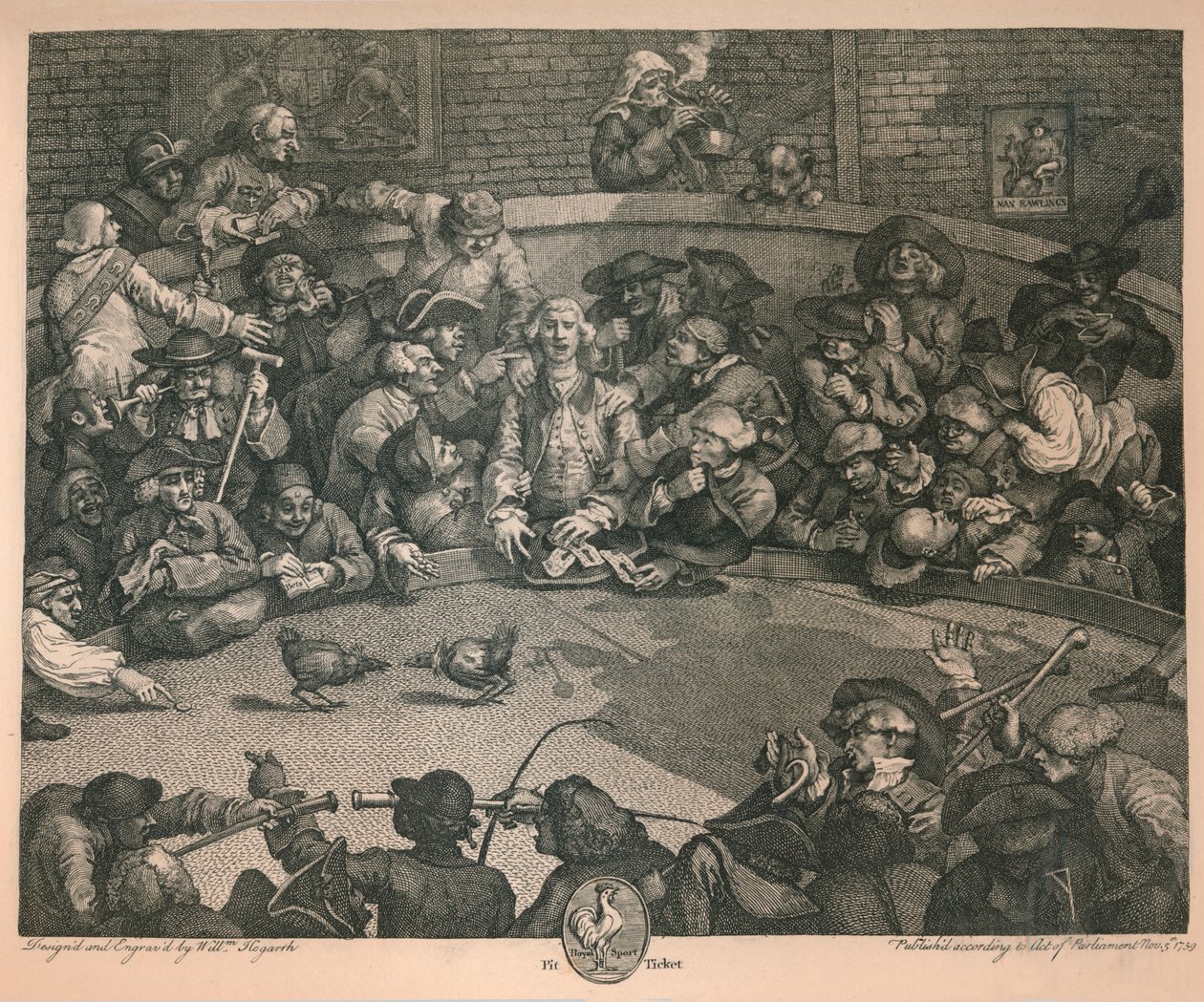 Il combattimento di galli, 1759 da William Hogarth