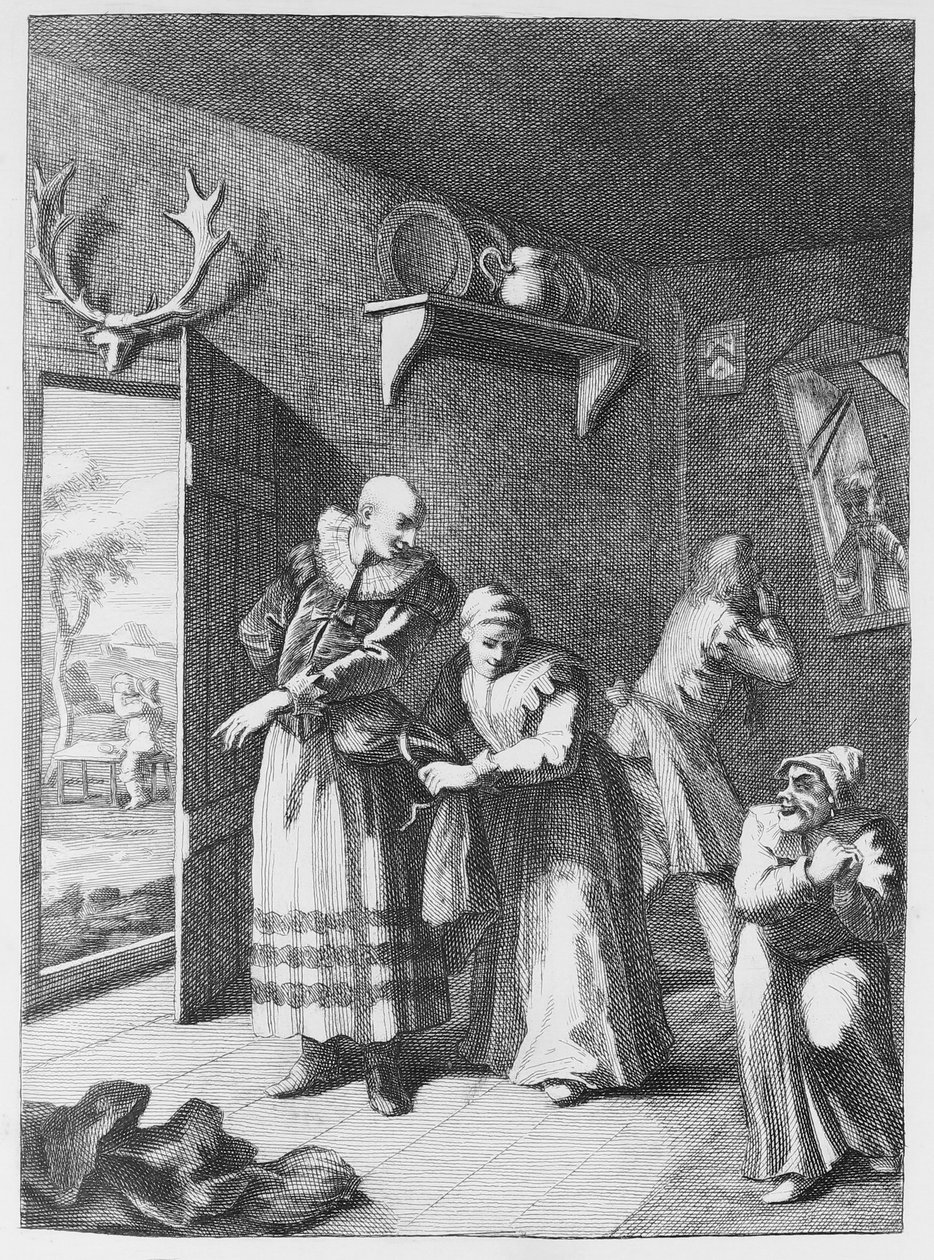 Il curato e il barbiere si travestono per portare Don Chisciotte a casa da William Hogarth