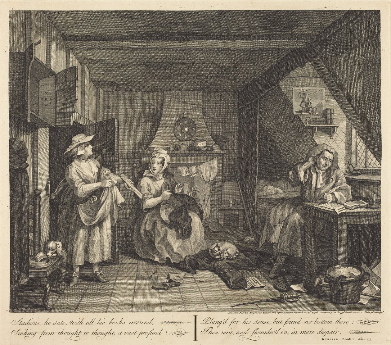 Il poeta in difficoltà da William Hogarth