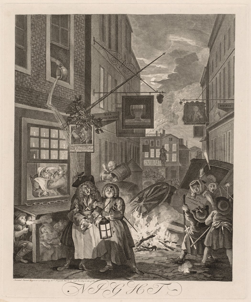 Le quattro ore del giorno: Notte da William Hogarth