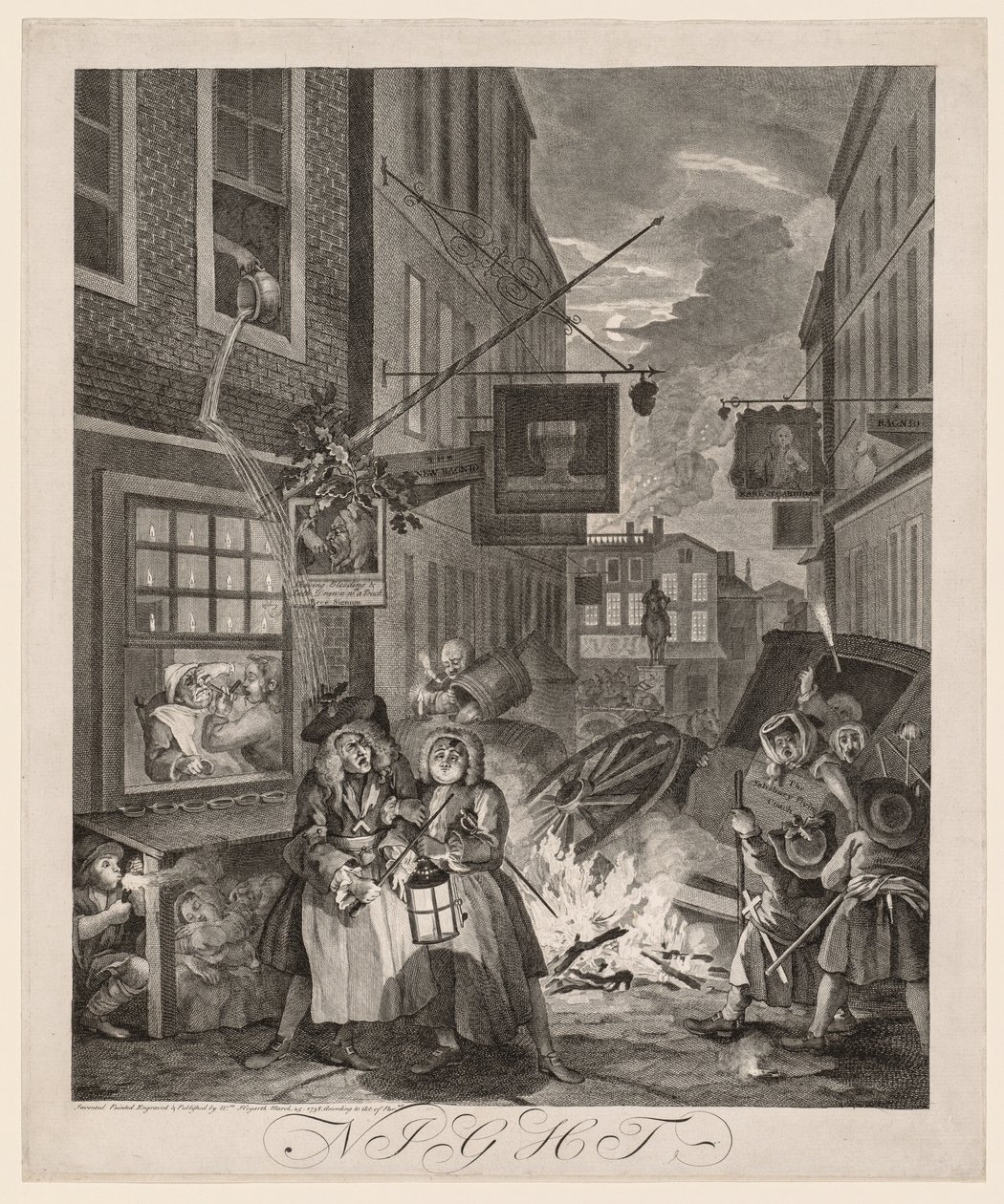 Le quattro ore del giorno: Notte da William Hogarth
