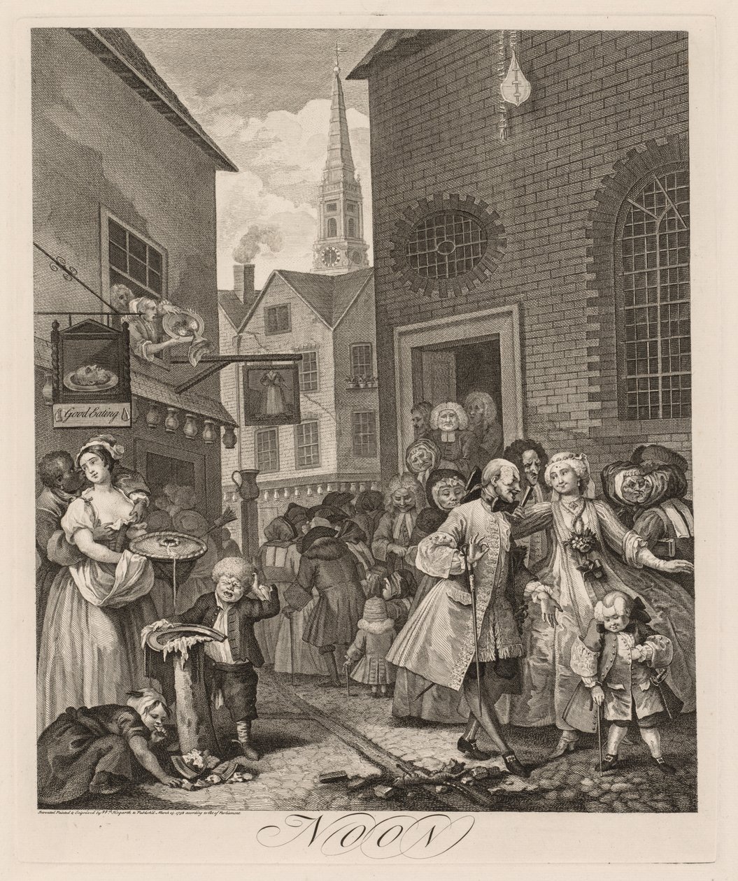 Le quattro ore del giorno: Mezzogiorno, 1738 da William Hogarth