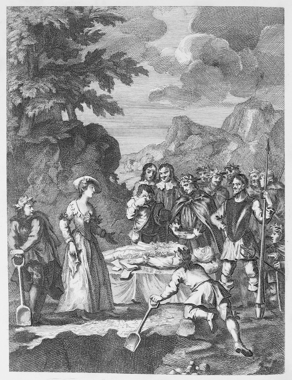 Il funerale di Crisostomo e Marcella che si difende da William Hogarth