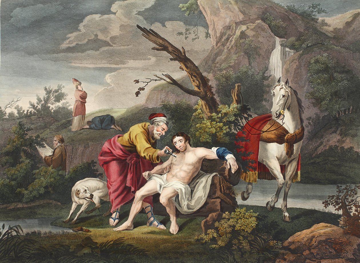 Il buon samaritano, illustrazione da 