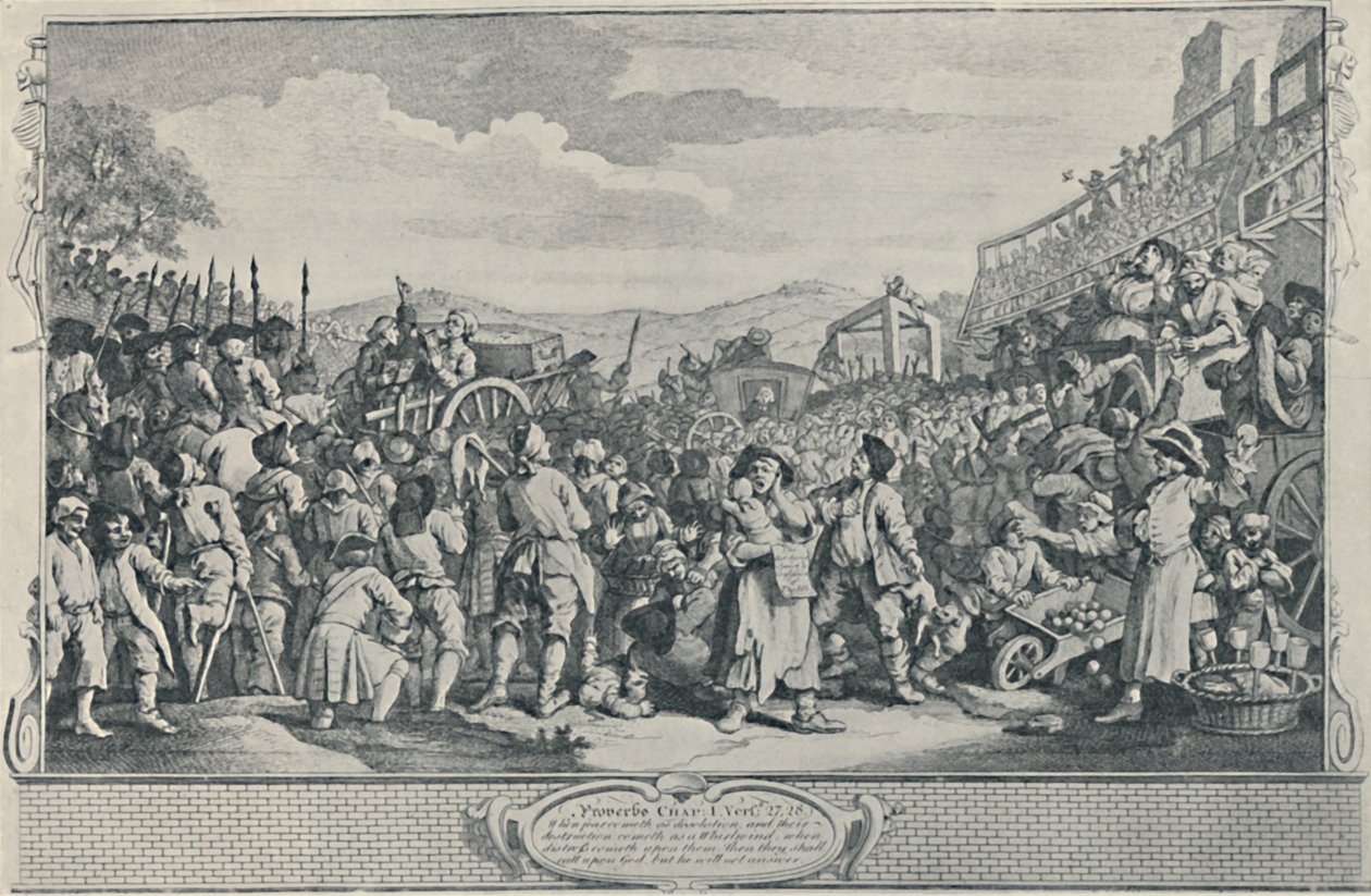 Il pigro apprendista giustiziato a Tyburn Dalla serie Industria e pigrizia, 1747, 1920 da William Hogarth