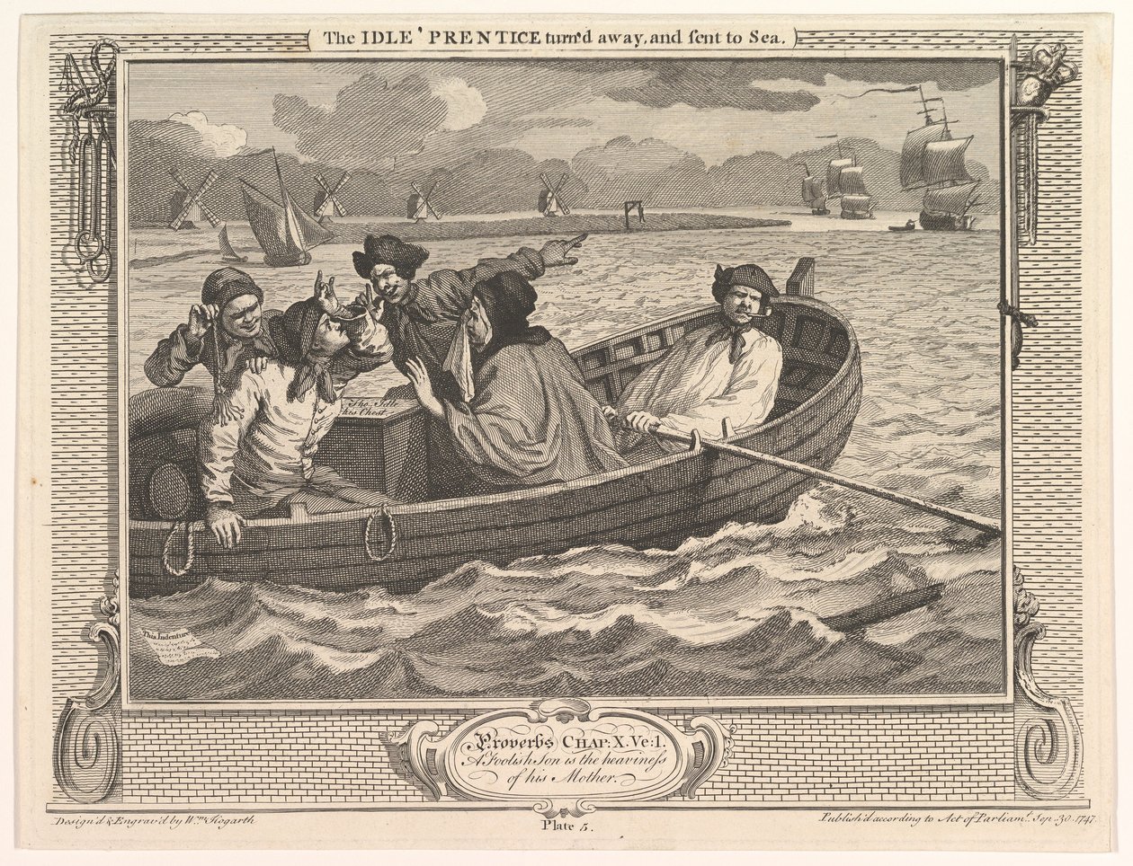 Il giovane pigro mandato via e inviato in mare da William Hogarth