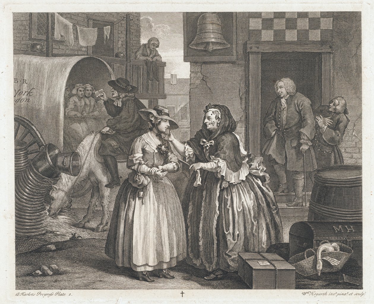 La ragazza innocente diventa una prostituta da William Hogarth