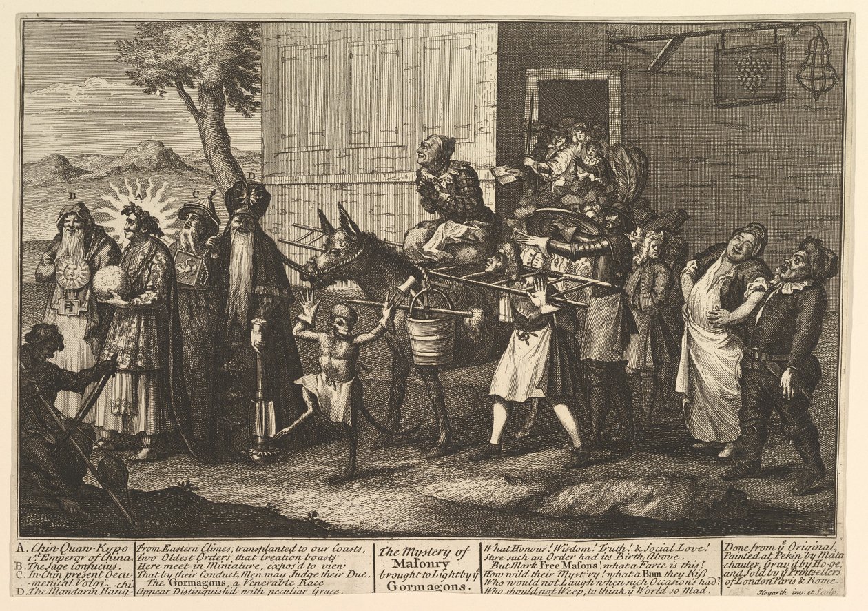 Il mistero della massoneria portato alla luce, [prima pubblicazione dicembre 1724] ristampa successiva da William Hogarth