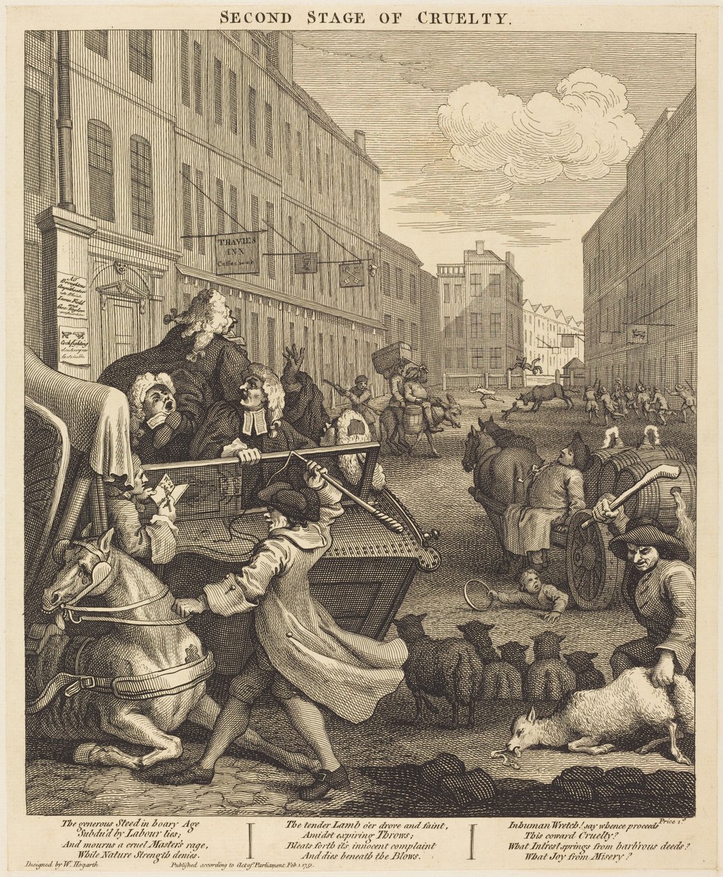 La seconda fase della crudeltà da William Hogarth