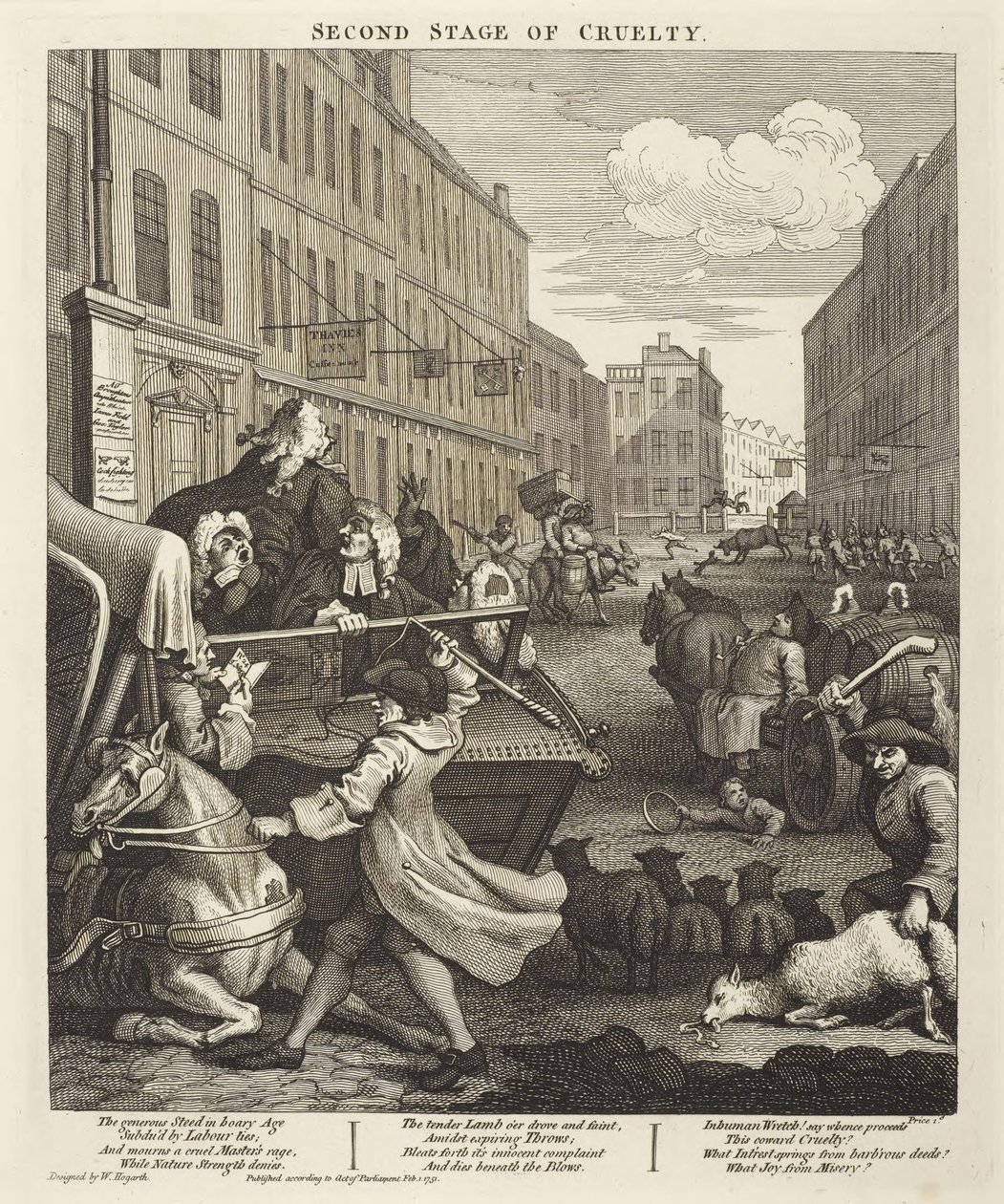 La seconda fase della crudeltà da William Hogarth