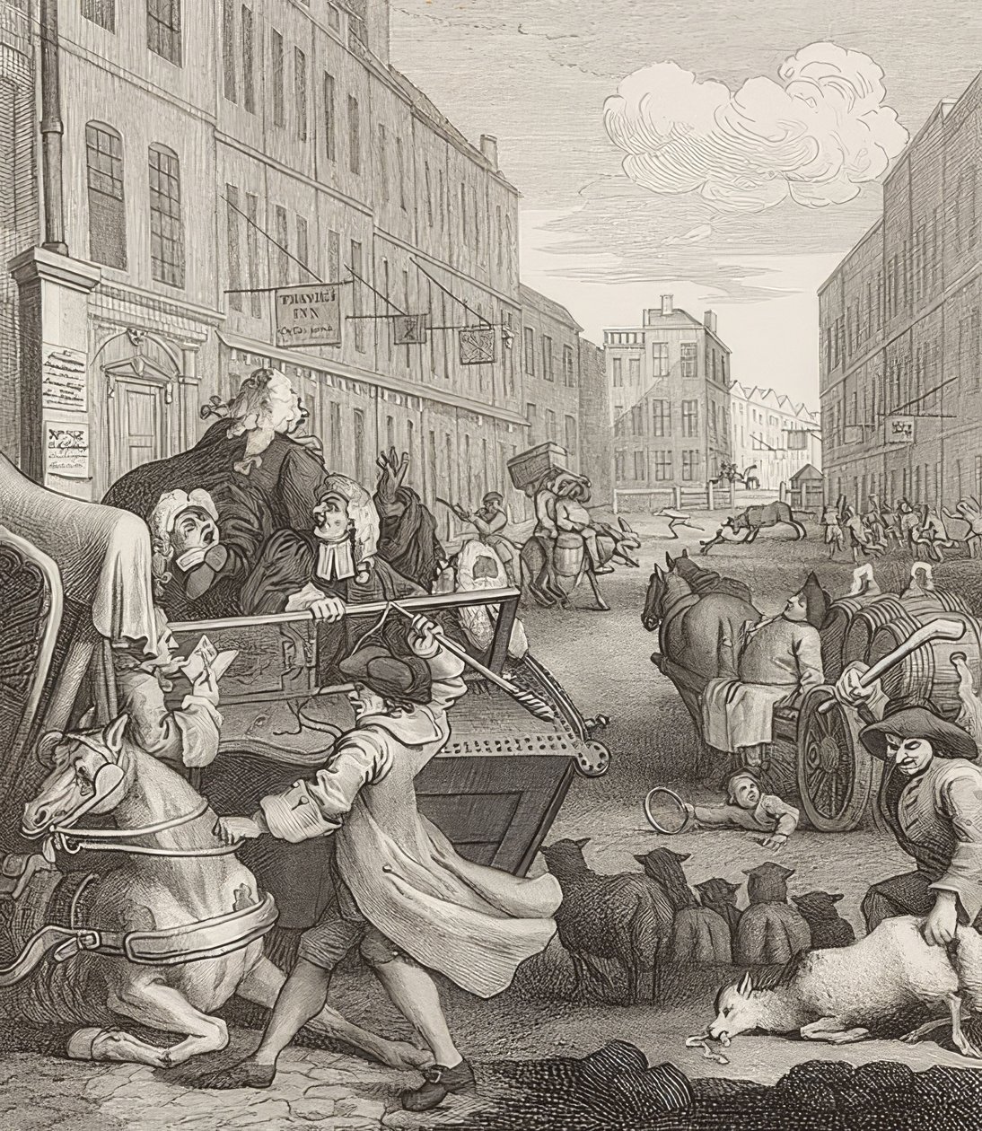 Il secondo stadio della crudeltà. Da: Le quattro fasi della crudeltà. 1751 da William Hogarth