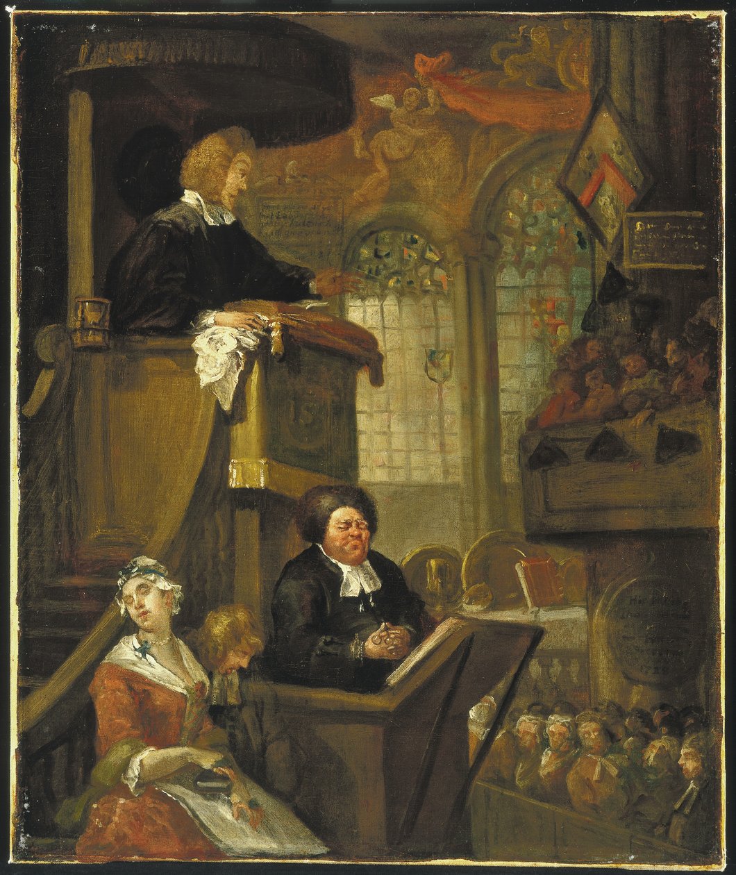 La congregazione dormiente, 1728 da William Hogarth