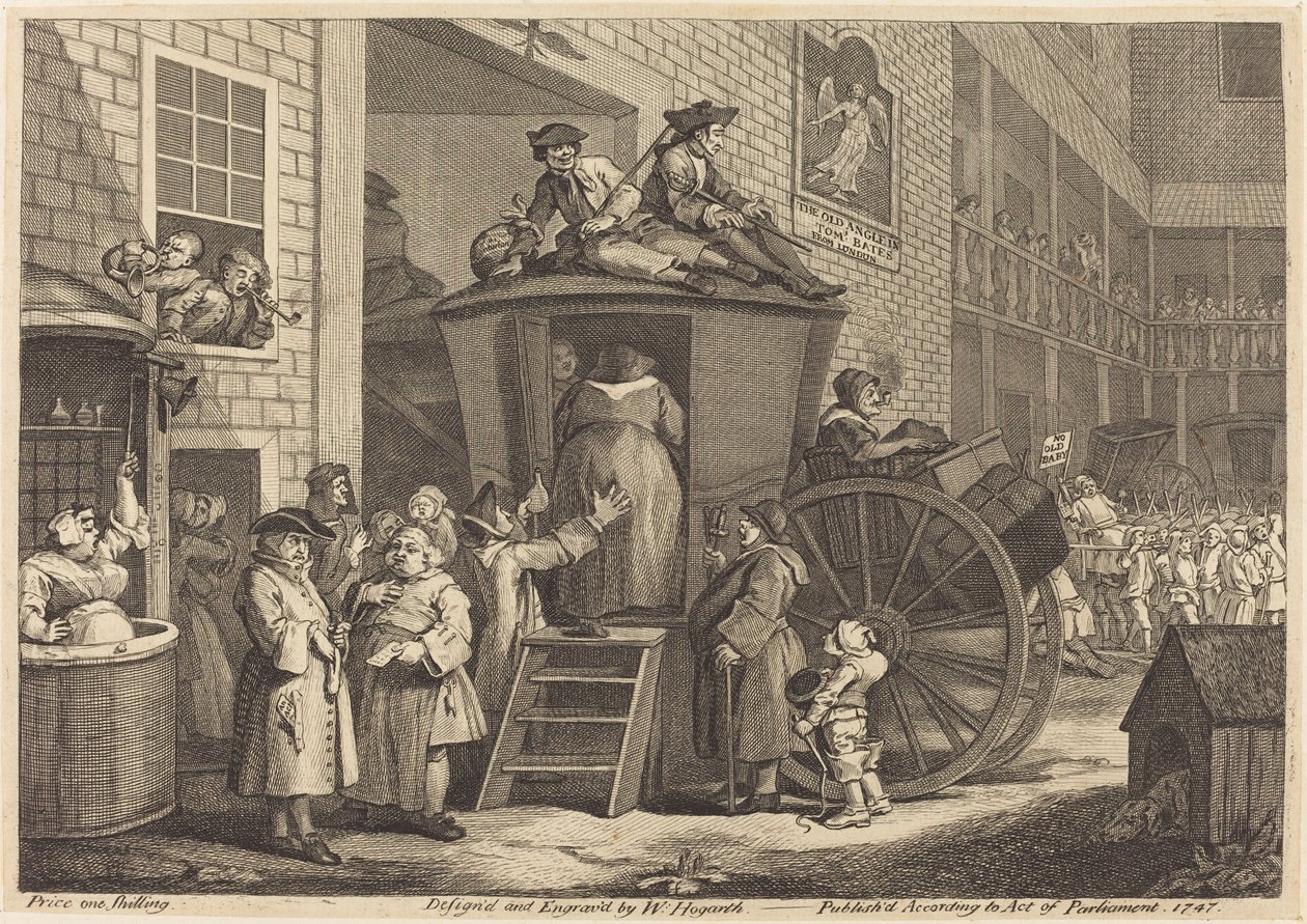 La diligenza, o il cortile della locanda di campagna da William Hogarth