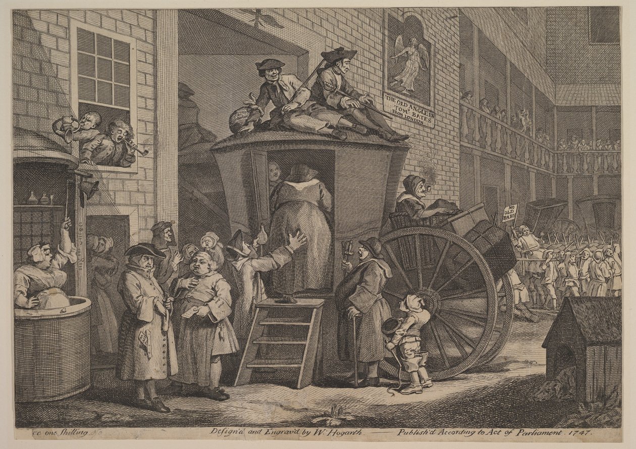 La diligenza, o Il cortile della locanda di campagna, 1747 da William Hogarth