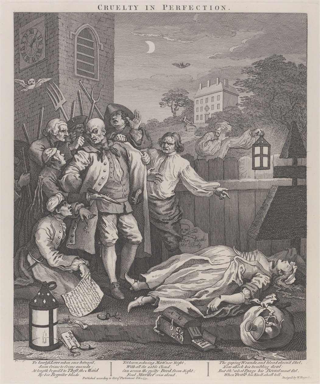 Il terzo stadio della crudeltà: la crudeltà nella perfezione da William Hogarth
