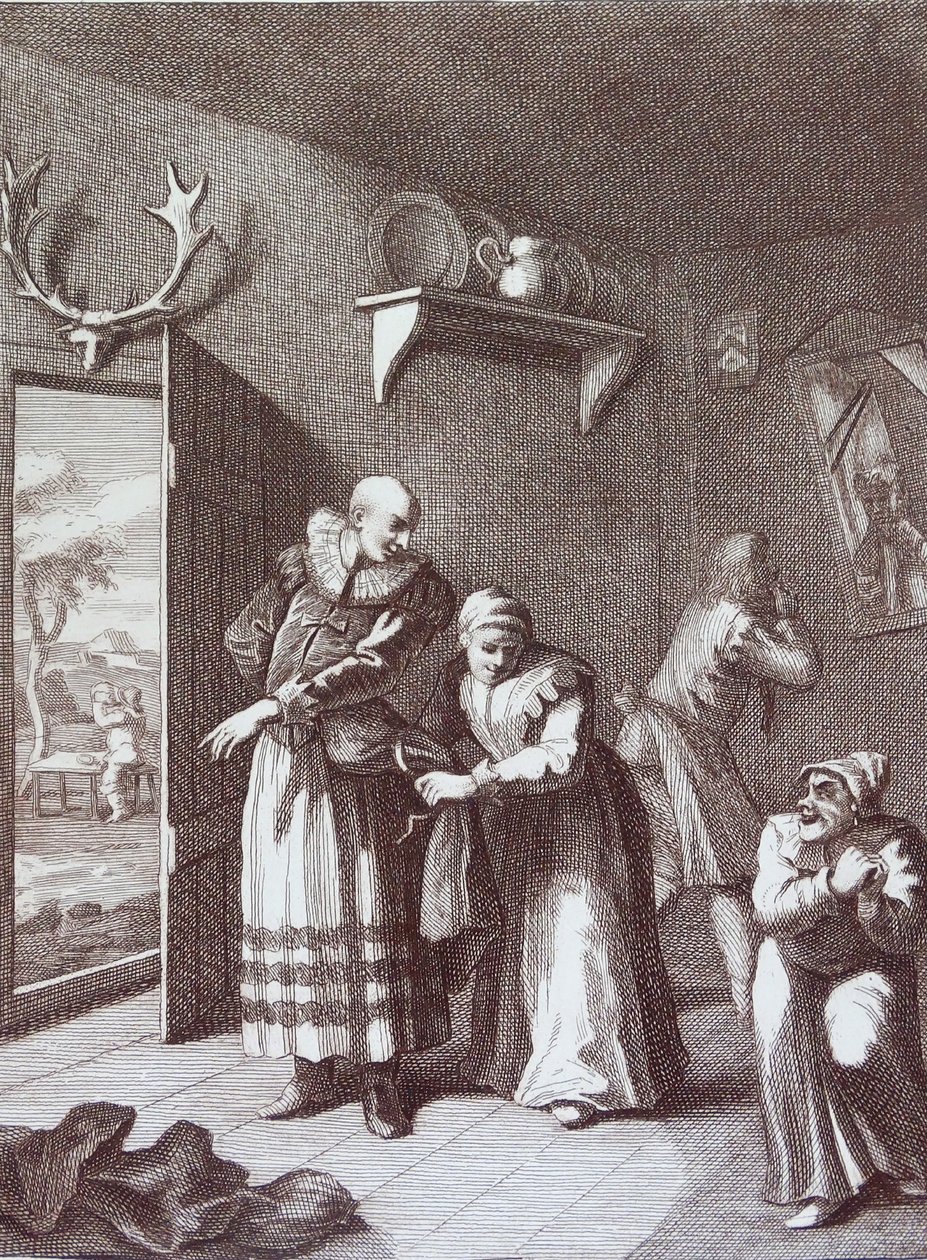 Il curato e il barbiere si travestono per catturare Don Chisciotte da William Hogarth