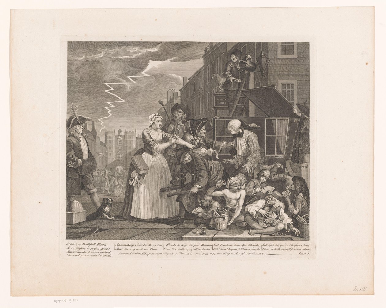 Tom Rakewell salvato dal suo arresto da Sarah Young da William Hogarth