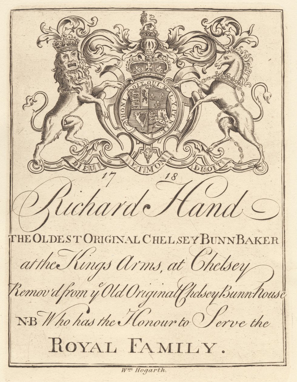 Foglio commerciale per: Richard Hand, Il più antico panettiere originale di Chelsey al King