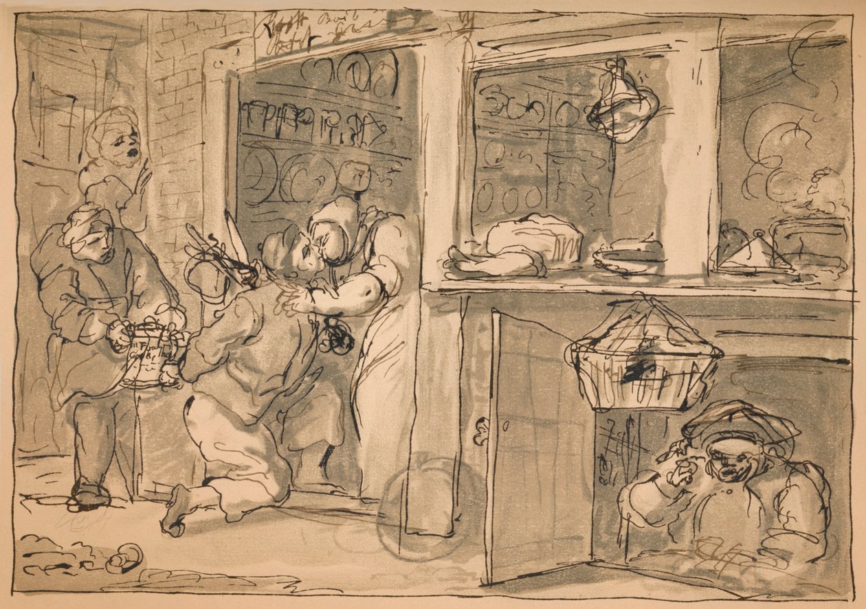 Disegno inutilizzato per Industria e Ozio da William Hogarth