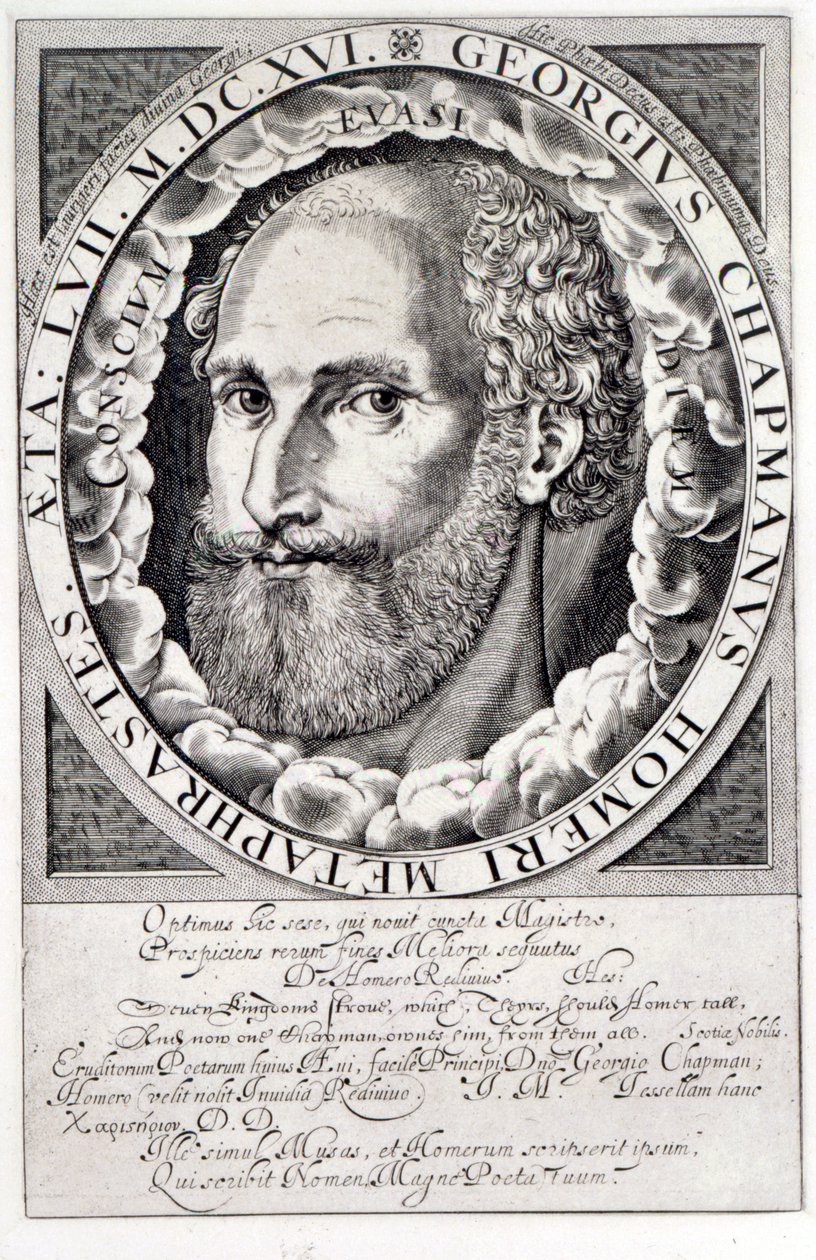 Ritratto di George Chapman, c.1609-10 da William Hole