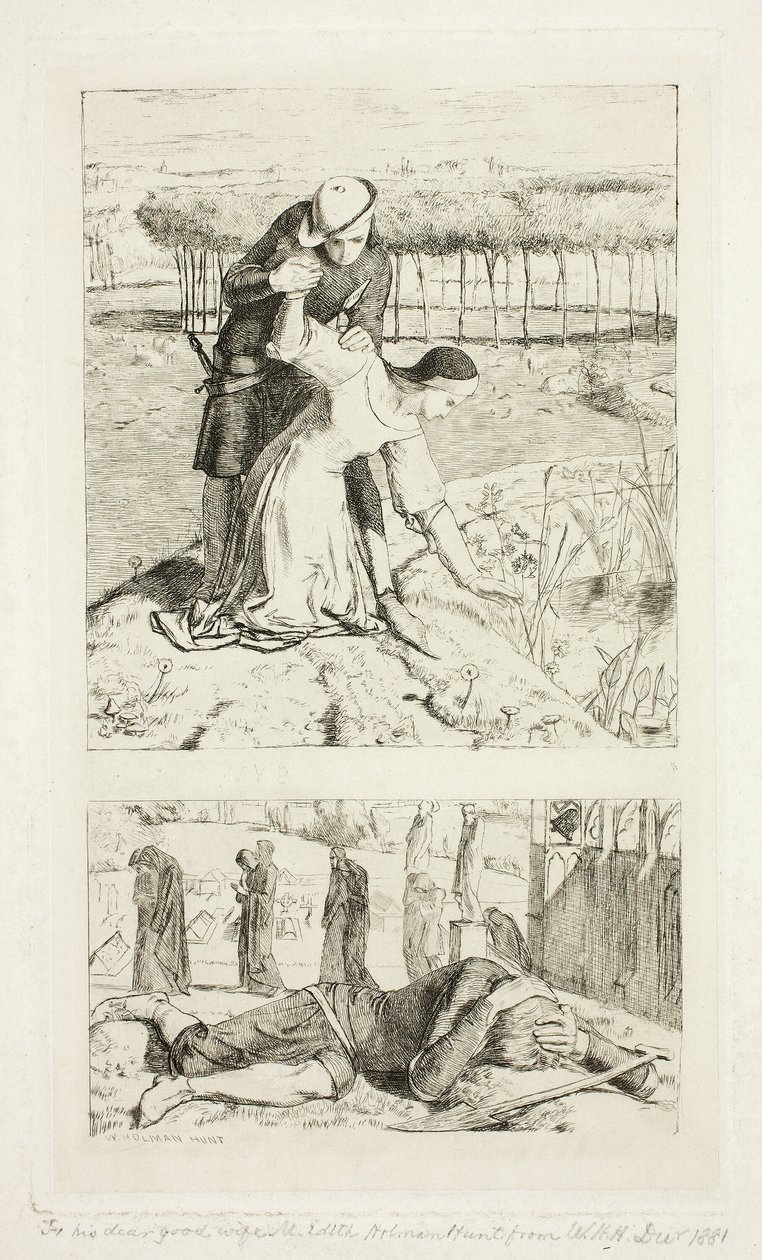 My Beautiful Lady (in alto); Of My Lady in Death (in basso), frontespizio di The Germ, n. 1 da William Holman Hunt