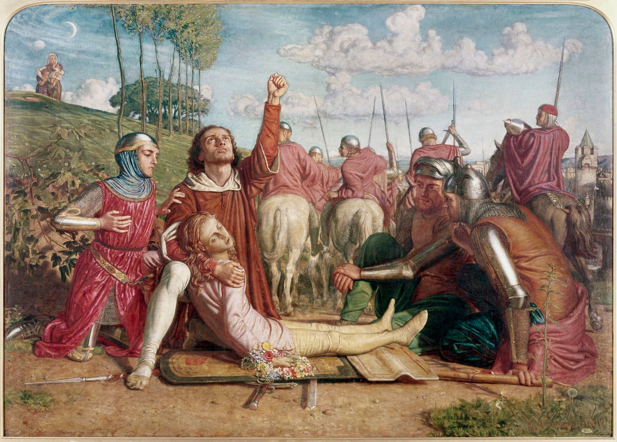 Rienzi giura di ottenere riparazione per la morte del suo giovane fratello vittima di uno scontro tra gli Orsini e i Colonna da William Holman Hunt