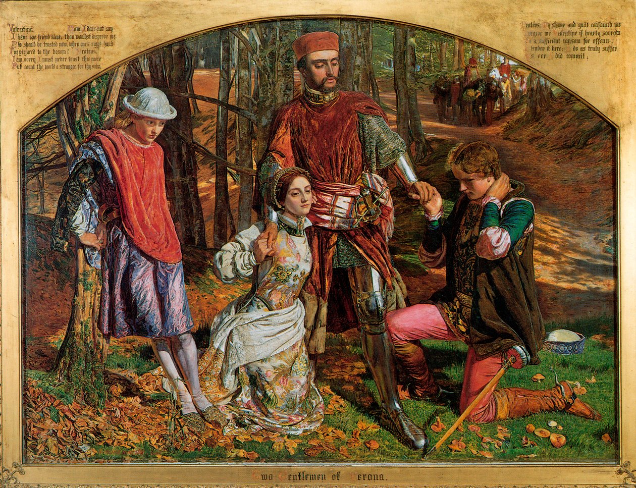 Valentino che salva Silvia da Proteo, 1851 da William Holman Hunt