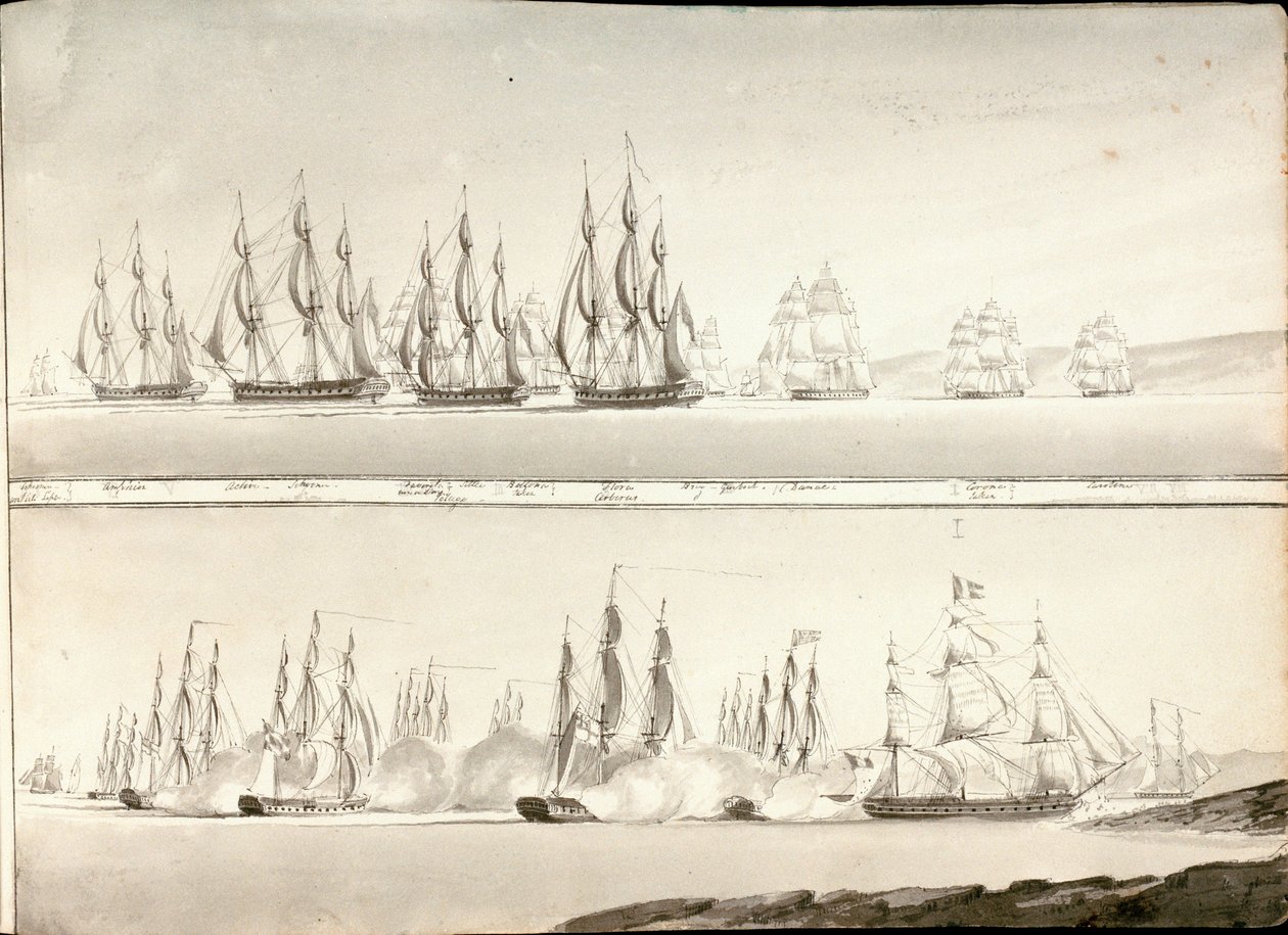 Modi diversi di dipingere navi da battaglia, inizio XIX secolo da William Innes Pocock