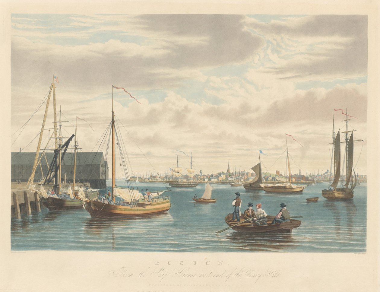 Boston: dal Ship House, estremità occidentale del cantiere navale da William James Bennett