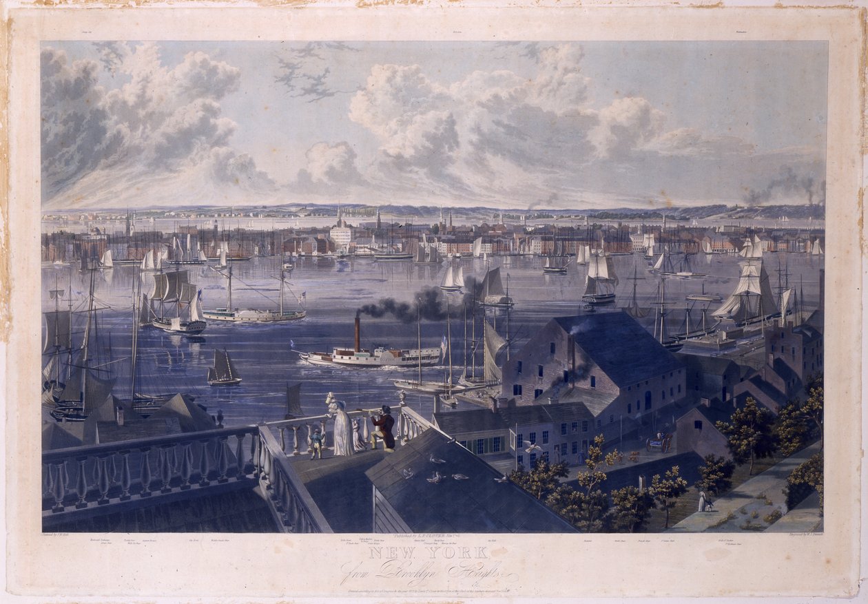 New York da Brooklyn Heights, 1837 da William James Bennett