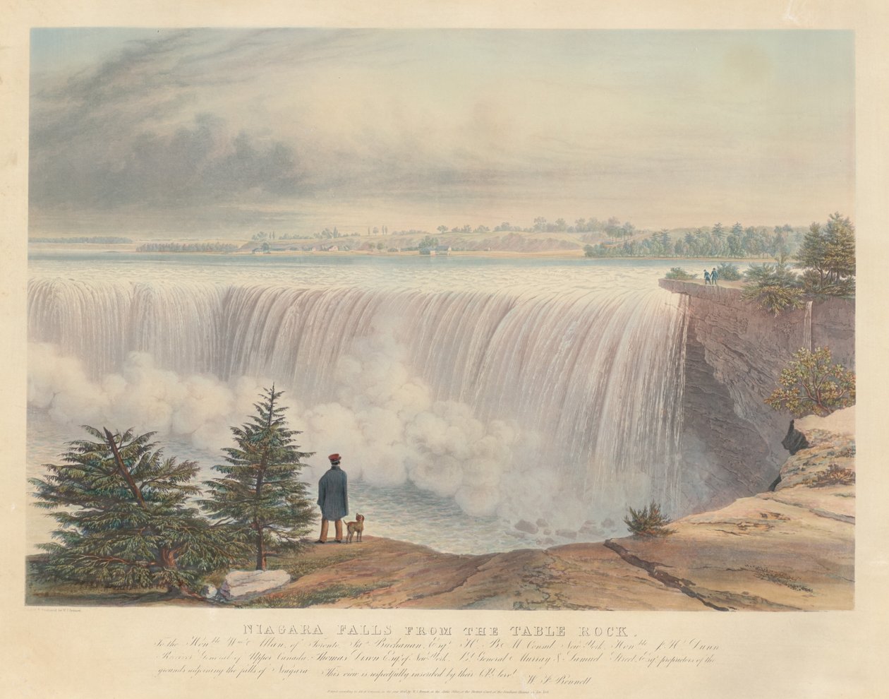 Le Cascate del Niagara viste da Table Rock da William James Bennett