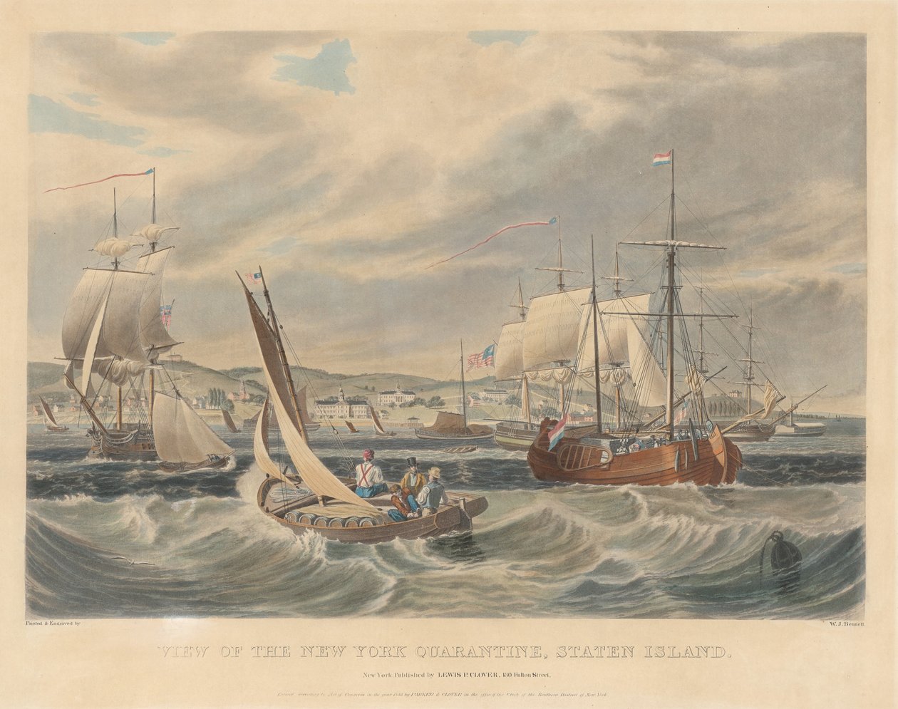 Vista della quarantena di New York, Staten Island da William James Bennett