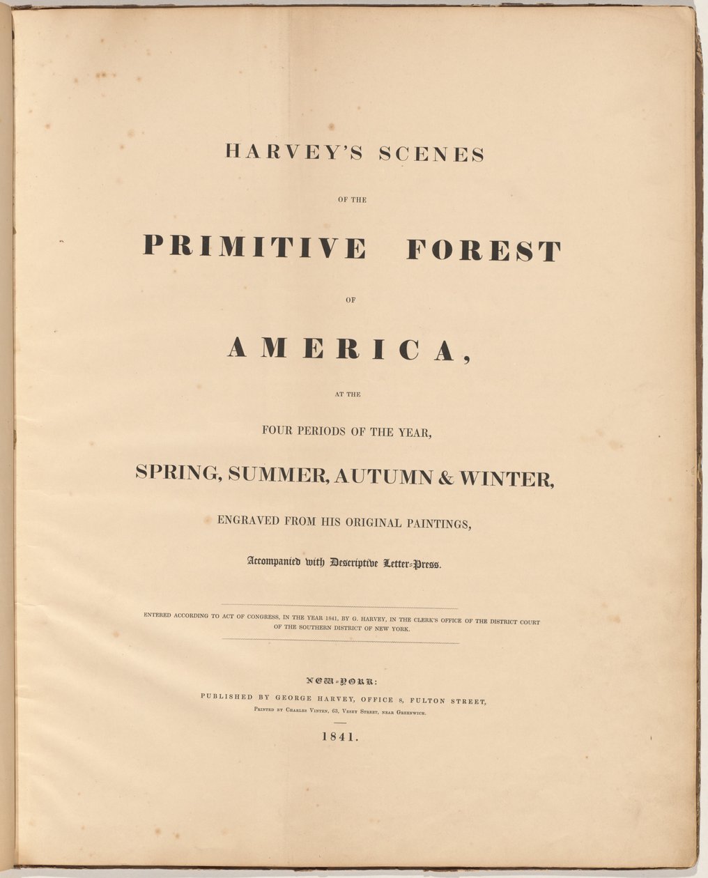 Scene della foresta primitiva di Harvey da William James Bennett, after George Harvey