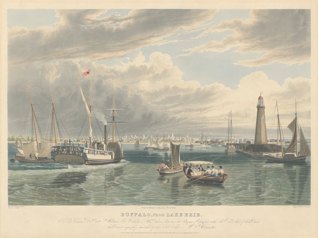 Bufalo, dal Lago Erie da William James Bennett after John William Hill