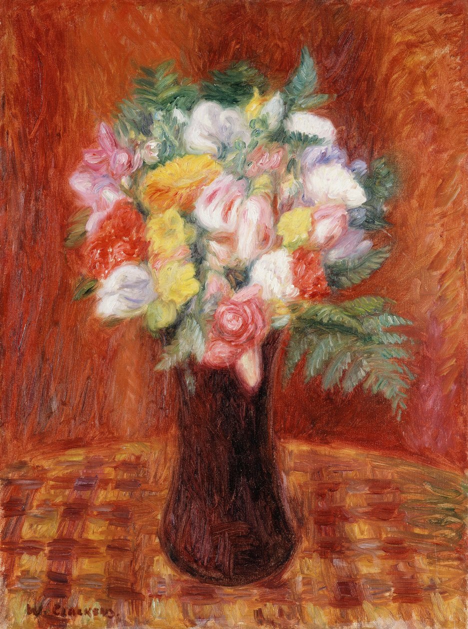 Bouquet in vaso viola da William James Glackens