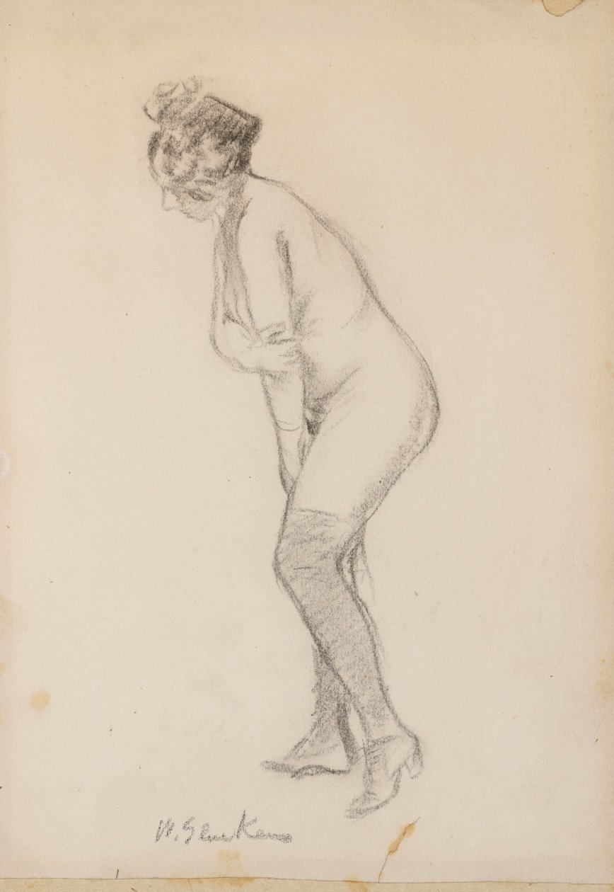 Donna nuda in piedi da William James Glackens