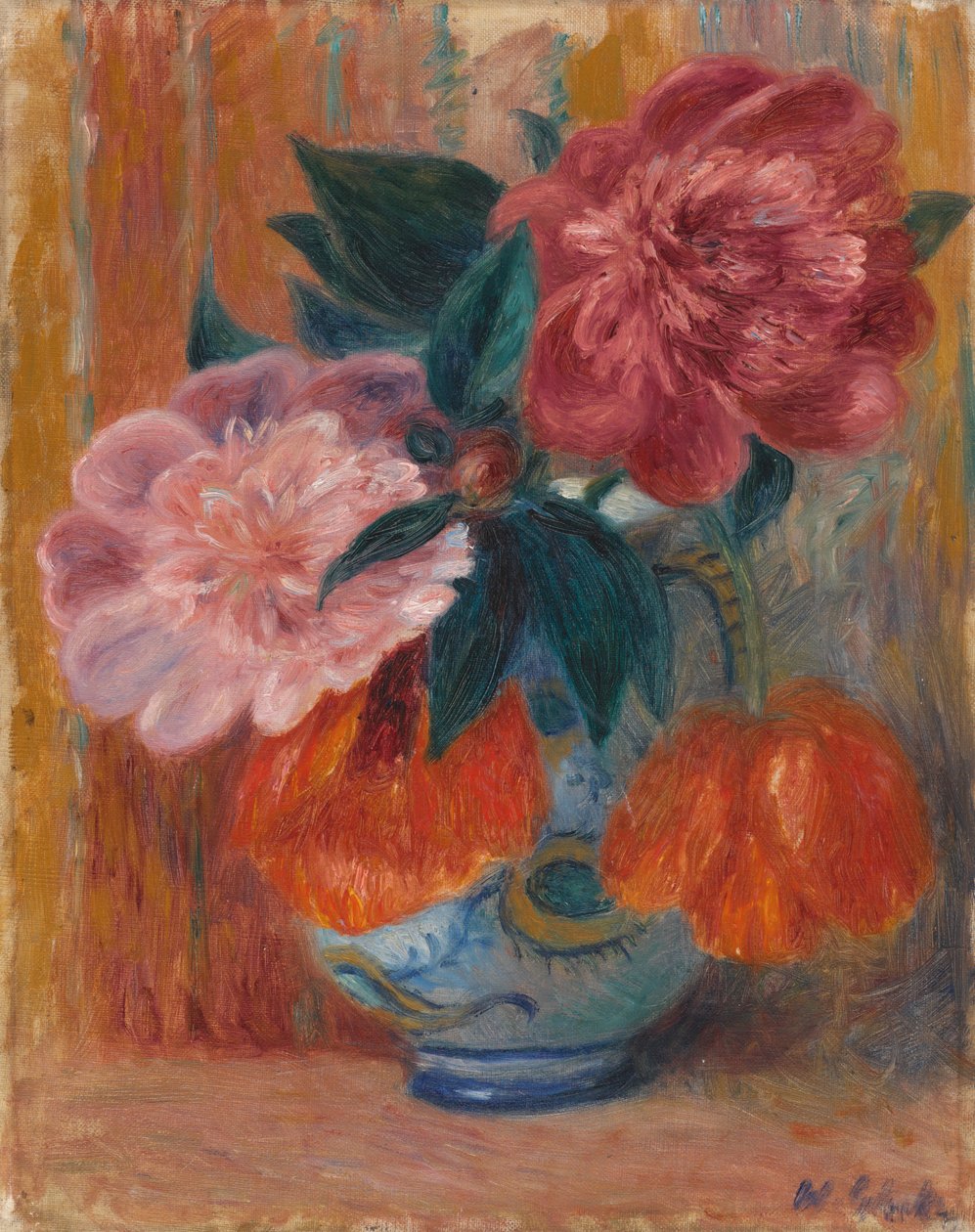 Tulipani e peonie in una brocca da William James Glackens