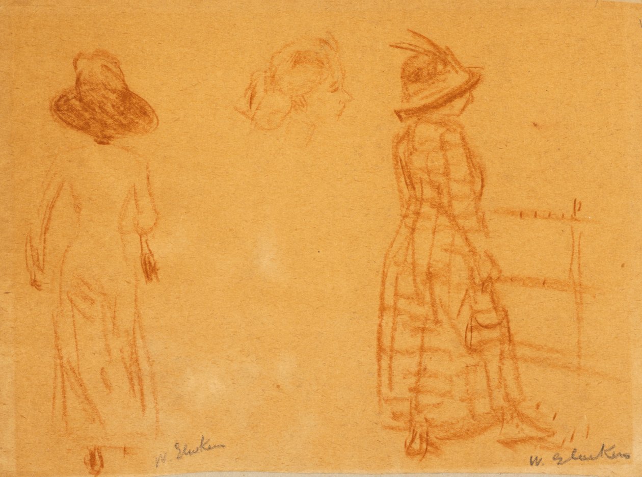 Due Donne e Testa di Donna da William James Glackens