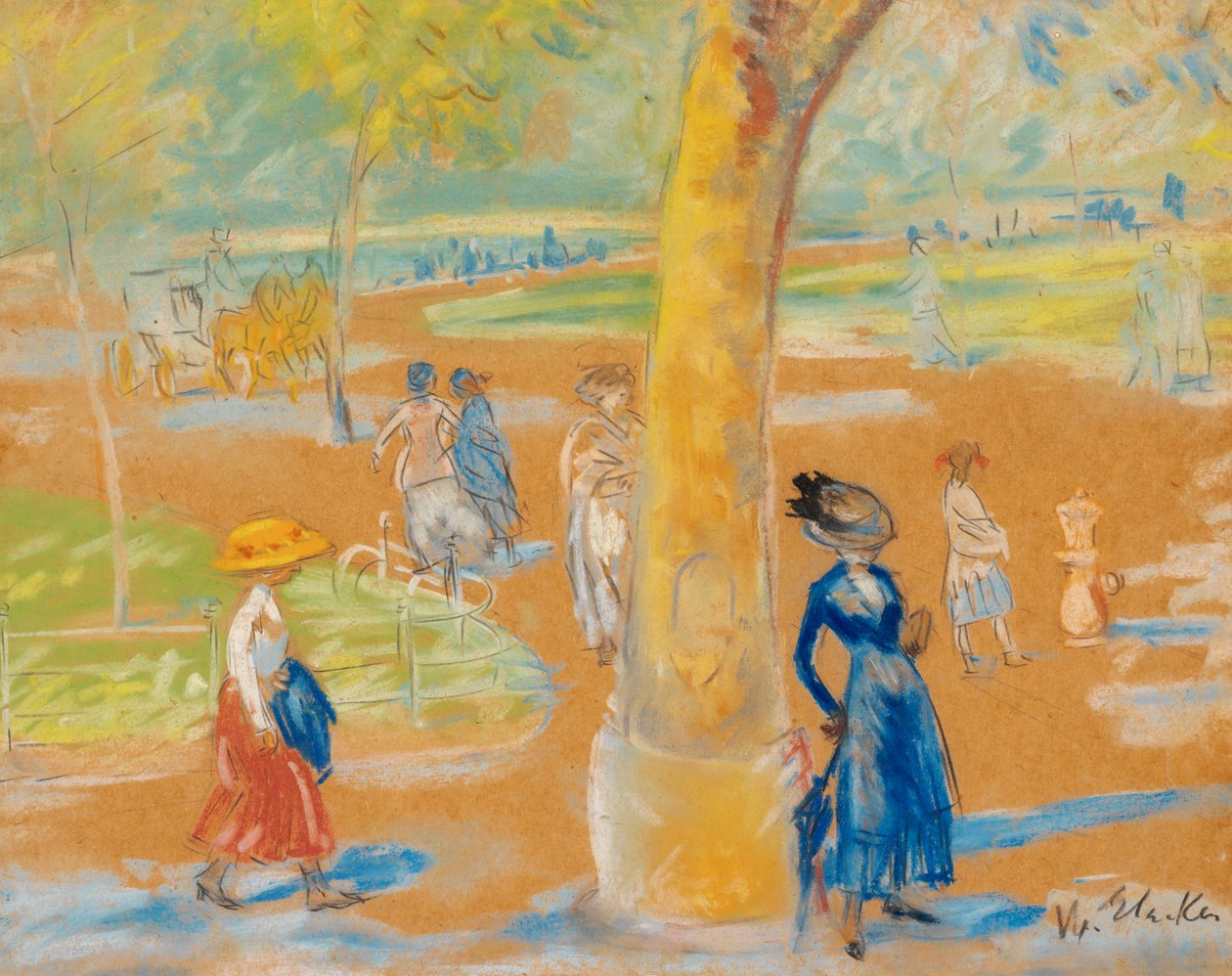 Donna con ombrello, Washington Square da William James Glackens