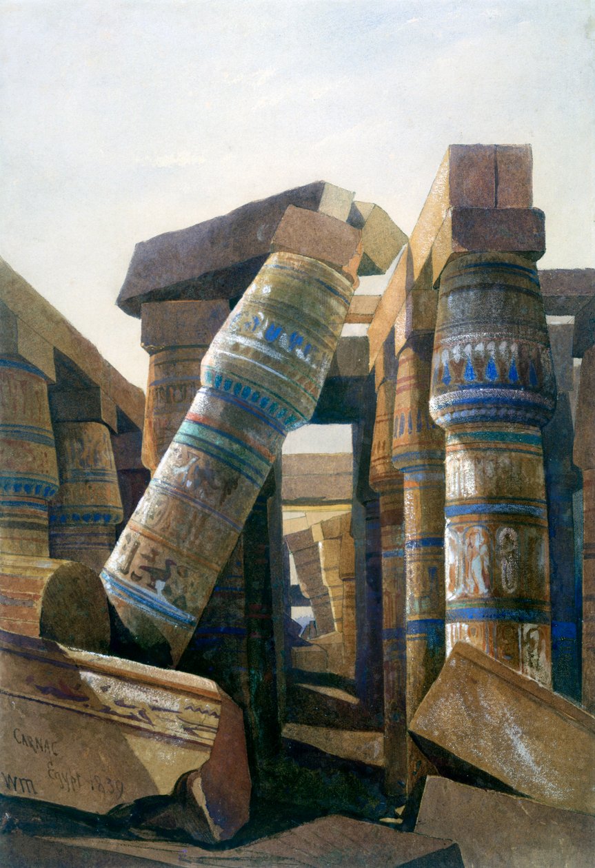 Sala delle colonne, Karnak, 1839 da William James Muller