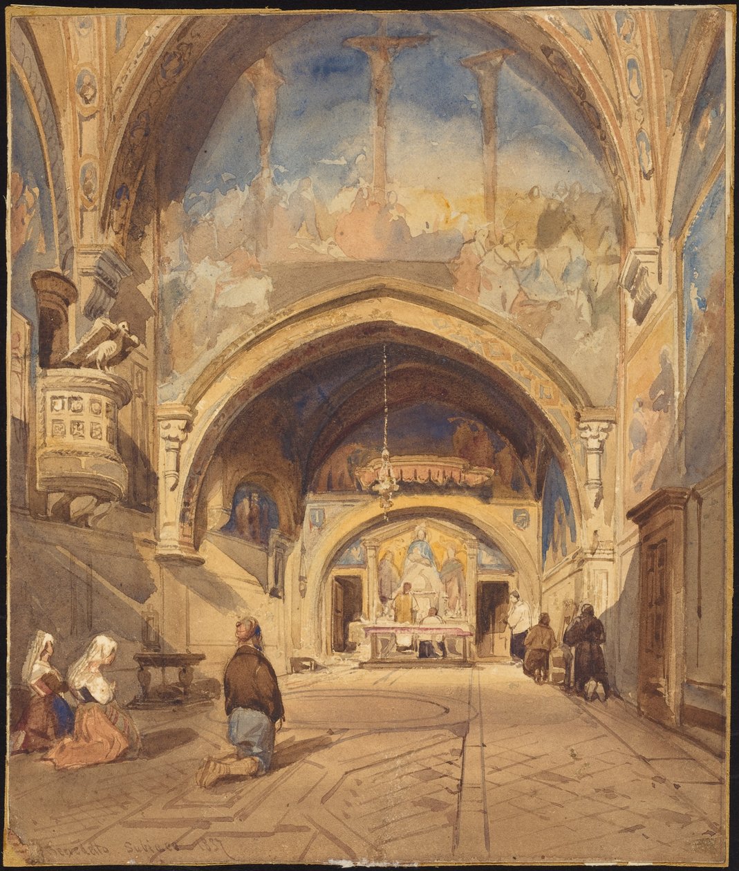 Interno della chiesa di San Benedetto, Subiaco da William James Muller