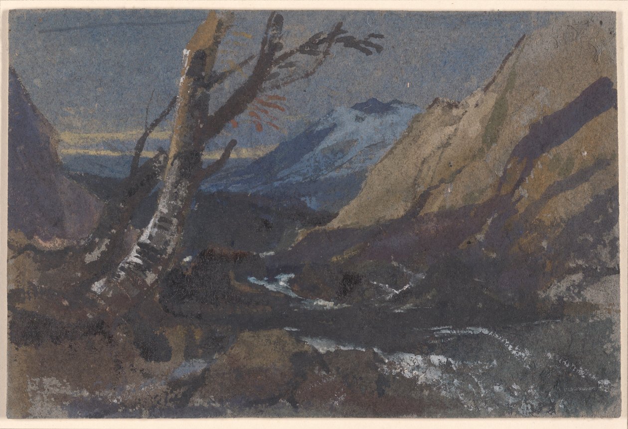 Studio di alberi presso un torrente di montagna da William James Muller