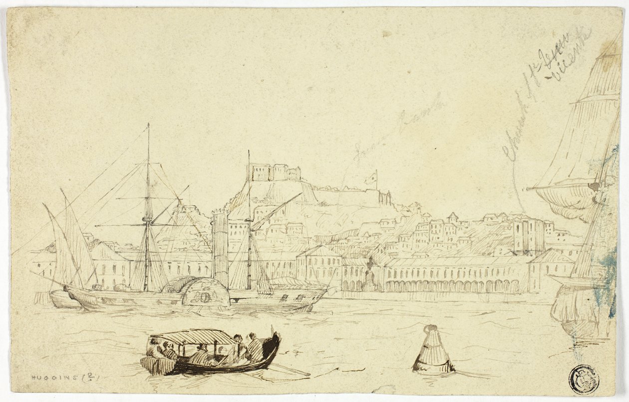 Porto marittimo con fortezza da William John Huggins
