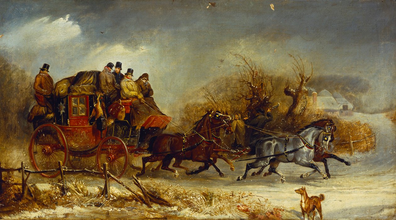 Scena di carrozza - Attraverso le quattro stagioni: Inverno da William Joseph Shayer