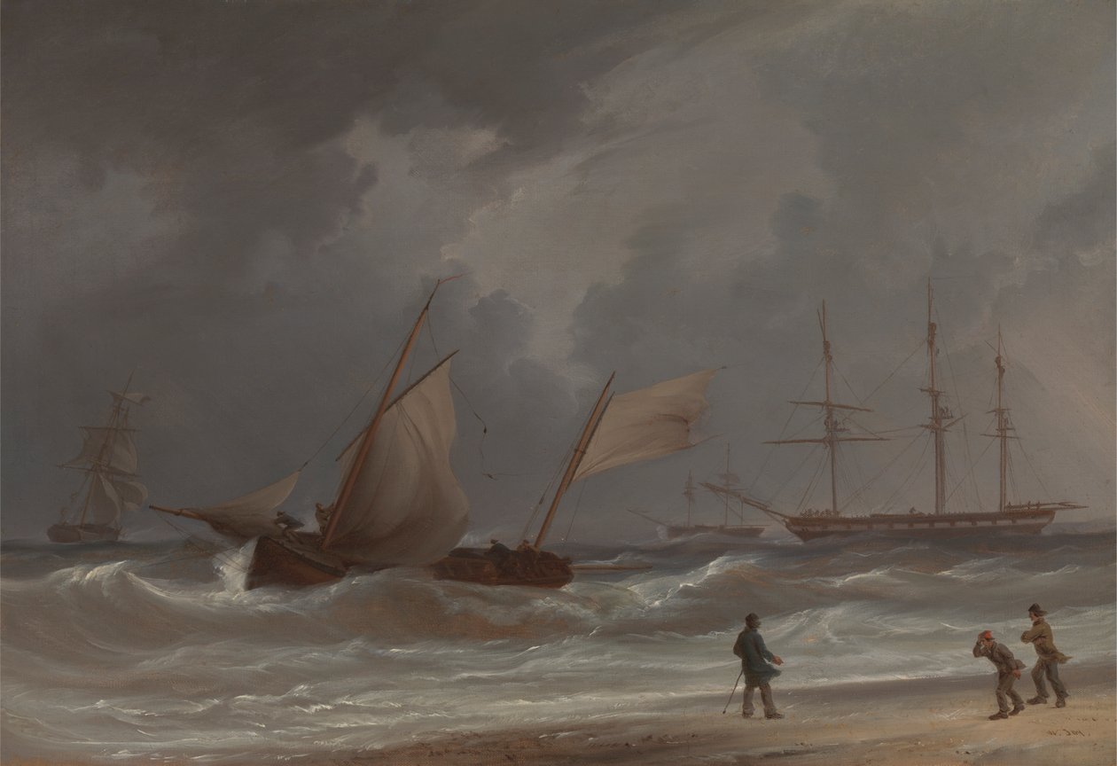 Un lugger che si dirige a riva in una tempesta da William Joy