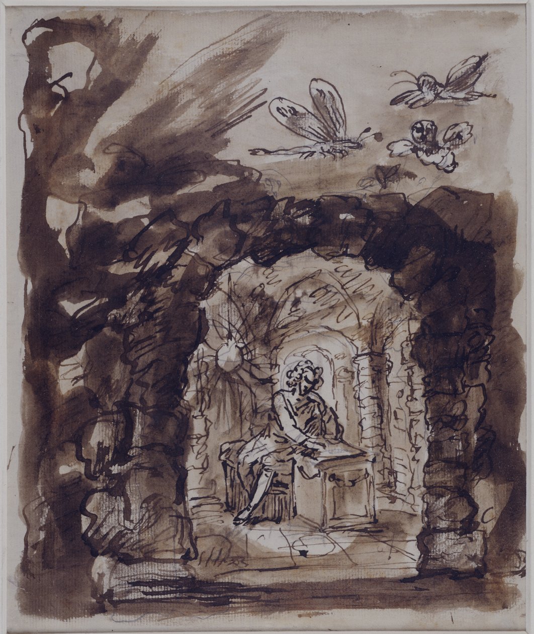 Alexander Pope nella sua grotta da William Kent